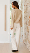 Beige Strickpullover für Damen - Isabella