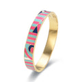Goldener Edelstahl Armreif mit geometrischem Design – Lisa