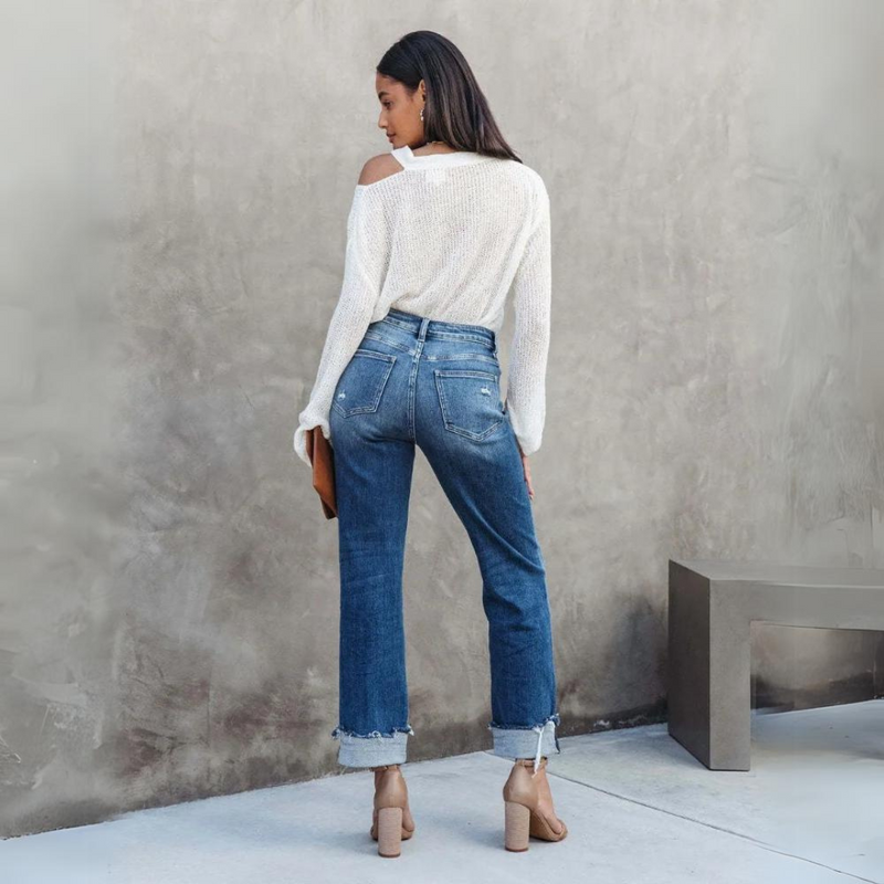 High-Waist Damen-Jeans mit entspannter Passform – Nadine