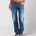 Bequeme Damenjeans mit weitem Bein und Stretch – Alvina
