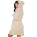 Weicher Fleece Bademantel mit Kapuze für Damen – Emilia