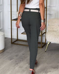 Patchwork-Hose aus Baumwolle mit Gürtel für Damen – Selina