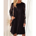 Elegantes Baumwollkleid mit Spitzenärmel – Carlotta
