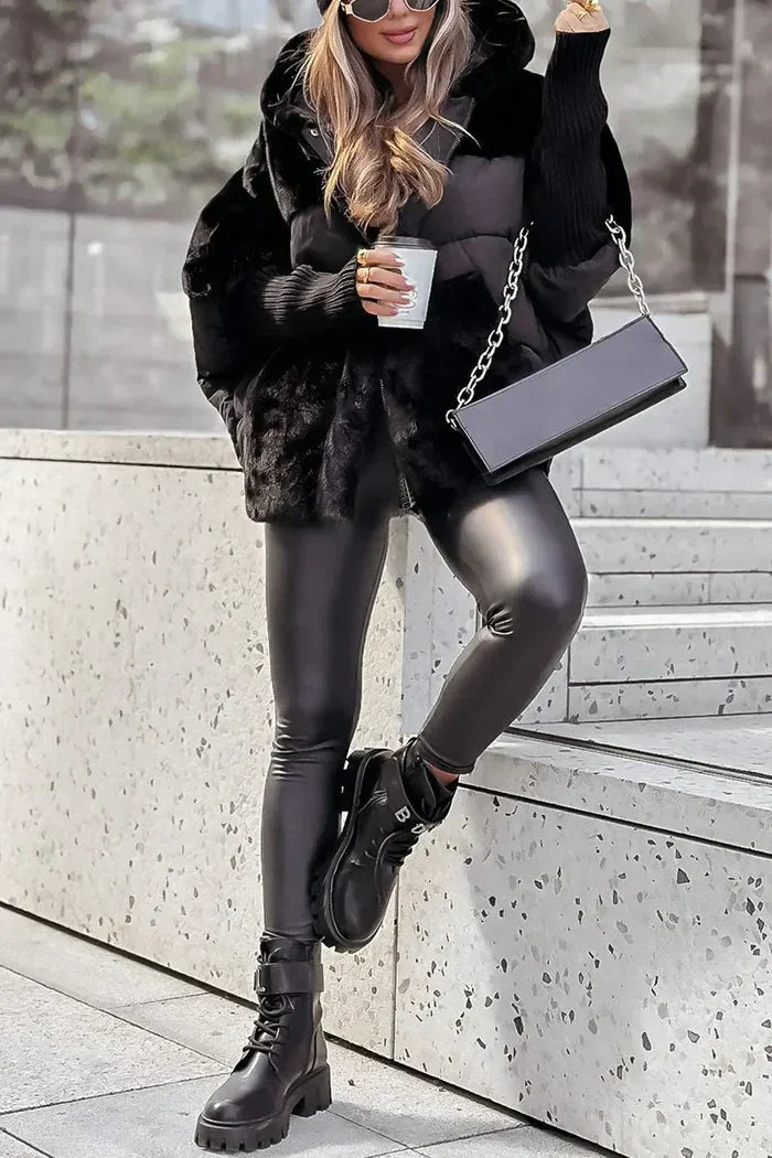 vDamen Winterjacke mit Kunstfell und Thermofüllung – Eloria