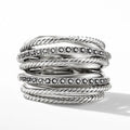Silberne mehrreihige Ringe mit Zirkonia für Damen – Lena