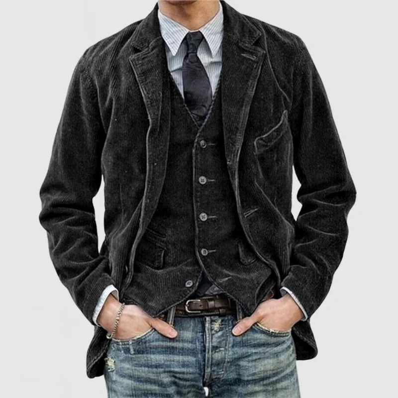 Vintage Herren Cordblazer mit Weste für Herbst & Winter – Lukas