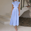 Langes Maxikleid ärmellos rückenfrei für Sommer – Elina