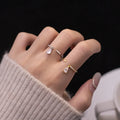 Verstellbarer Wassertropfen-Ring aus Sterlingsilber – Livia
