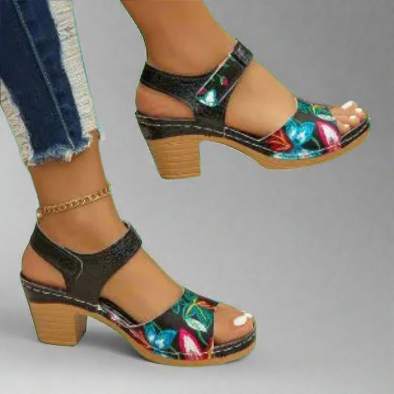 Elegante Damen Peep-Toe-Sandalen mit Blockabsatz – Marvella