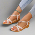 Bequeme Damen Wedge-Sandalen mit Knöchelriemen – Selviana
