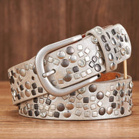 Nieten Gürtel Damen PU-Leder Strass Rock Style – Lena