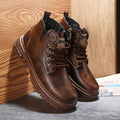 Herren Schnürstiefel Vintage Leder mit Reißverschluss – Elias