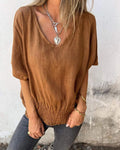 Lässiges Sommer Top Damen V-Ausschnitt – Emma