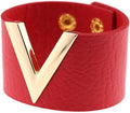 Breites Leder-Wickelarmband mit Metallakzent für Damen – Lisa