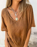 Lässiges Sommer Top Damen V-Ausschnitt – Emma
