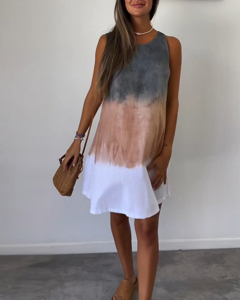 Gradient Kleid Damen ärmellos leicht A-Linie Sommer – Meliora