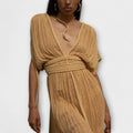 Griechisches Maxikleid mit Wickelstil und Schleife – Calista
