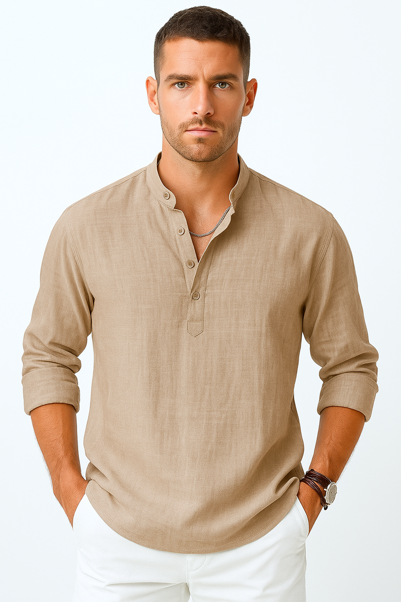 Leinenhemd Herren Slim Fit Atmungsaktiv Elegant Sommerhemd – Lasse