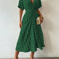Verfeinerte Plissierte Midi-Kleid mit Rüschen - Abendkleid