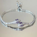 Schlangenarmband mit Zirkonia aus Sterlingsilber – Selene