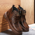 Herren Schnürstiefel Vintage Leder mit Reißverschluss – Elias