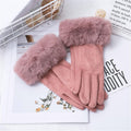 Wildleder Winterhandschuhe mit Kunstfell, warm & stilvoll – Lena