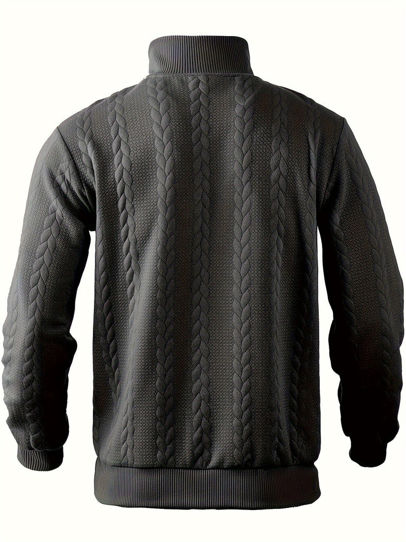 Herren Vintage Pullover Warm Stehkragen mit Reißverschluss - Anton