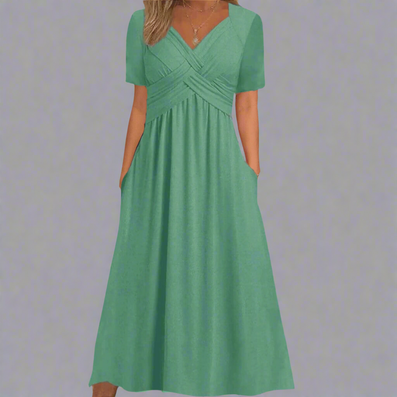 Sommerliches Damen-Maxikleid mit femininer Passform – Mia