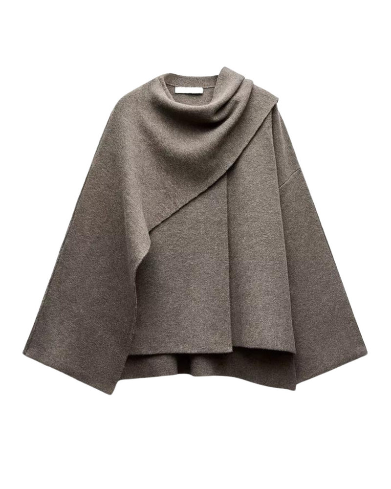 Damen Poncho Winter Elegant Asymmetrisch Weich Warm - Leonie