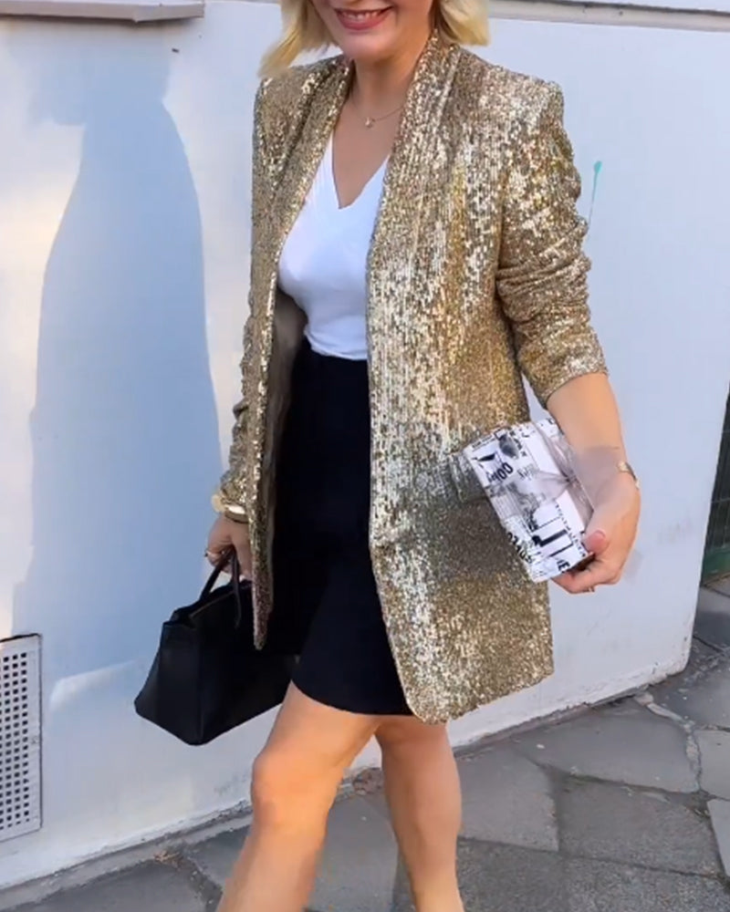 Goldene Glitzerjacke mit Pailletten - Rosamund