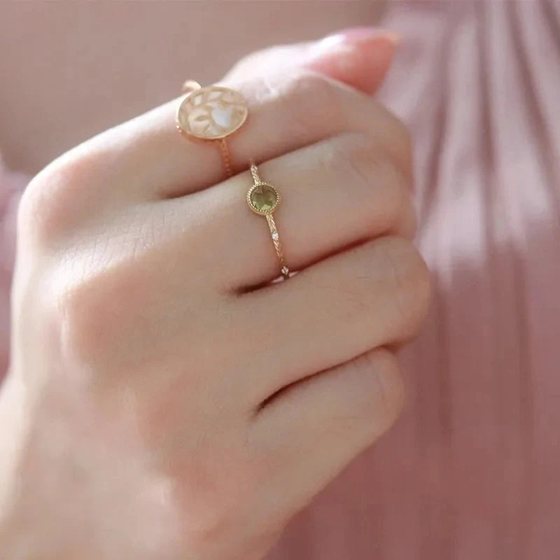 Silberring mit Peridot & Diamanten – Sophie