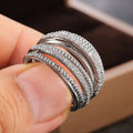 Silberne mehrreihige Ringe mit Zirkonia für Damen – Lena