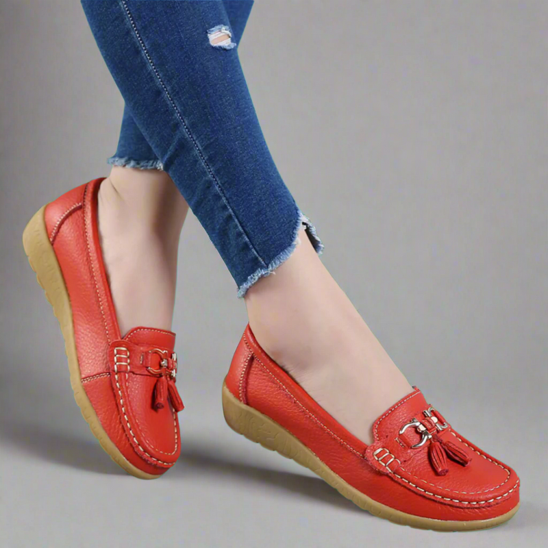 Orthopädische Damen Mokassins aus Leder für Alltag – Velmira