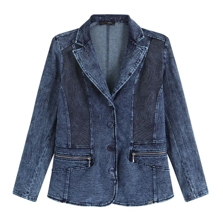 Eleganter Denim-Anzug mit Baumwoll-Details – Antie