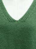 Übergröße V-Ausschnitt Pullover für Herbst und Winter - Lena