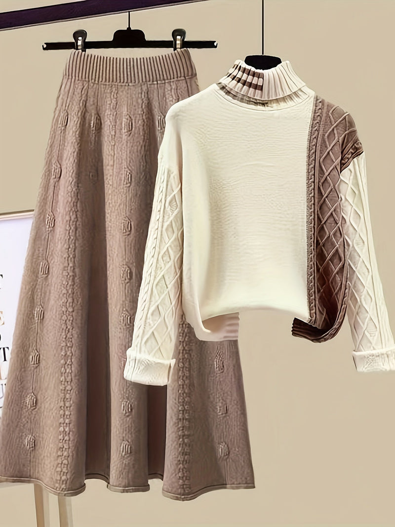 Elegantes Strick-Set mit Pullover & A-Linien-Rock – Lorelei