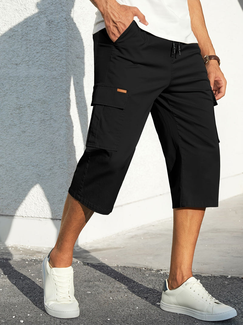 Dreiviertel Cargohose Herren Baumwolle bequem Alltag – Travano