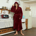Ultrawarme Fleece Bademantel mit Kapuze für Winter – Bruno
