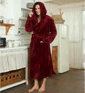 Ultrawarme Fleece Bademantel mit Kapuze für Winter – Bruno