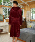 Ultrawarme Fleece Bademantel mit Kapuze für Winter – Bruno