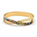 Goldener Edelstahl Armreif mit geometrischem Design – Lisa