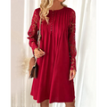 Elegantes Baumwollkleid mit Spitzenärmel – Carlotta