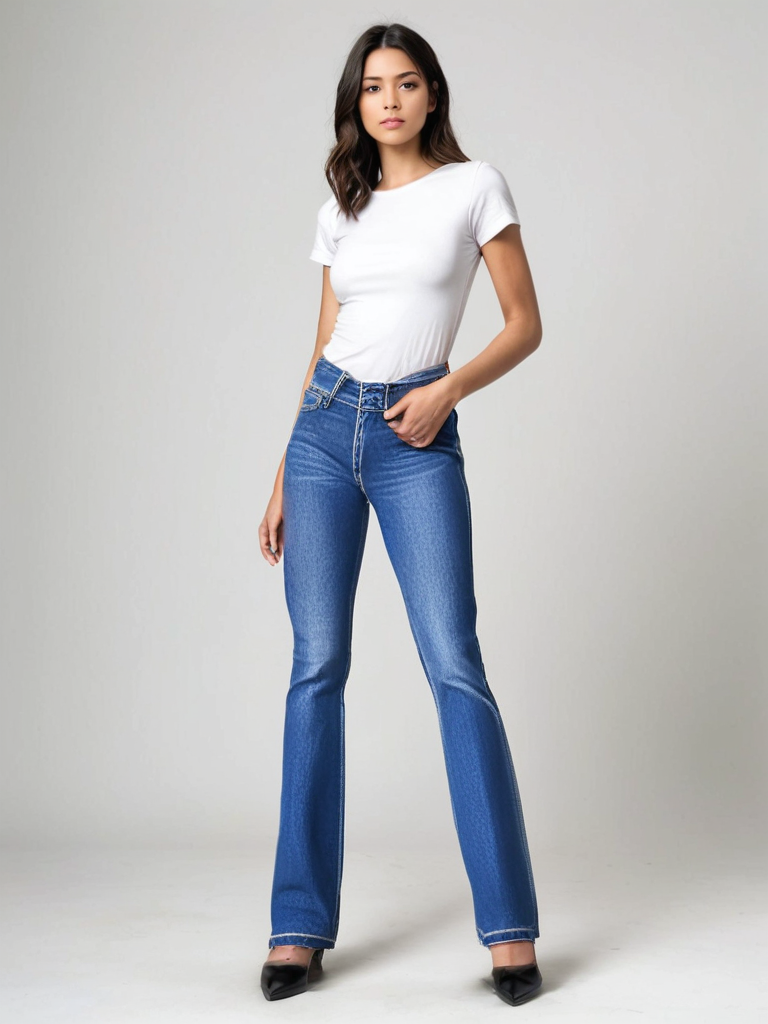 Damen Skinny Jeans High Waist Stretch Denim – Amelie