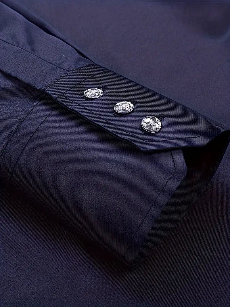 Elegantes Herrenhemd Glänzend Slim Fit Formal – Lorenso