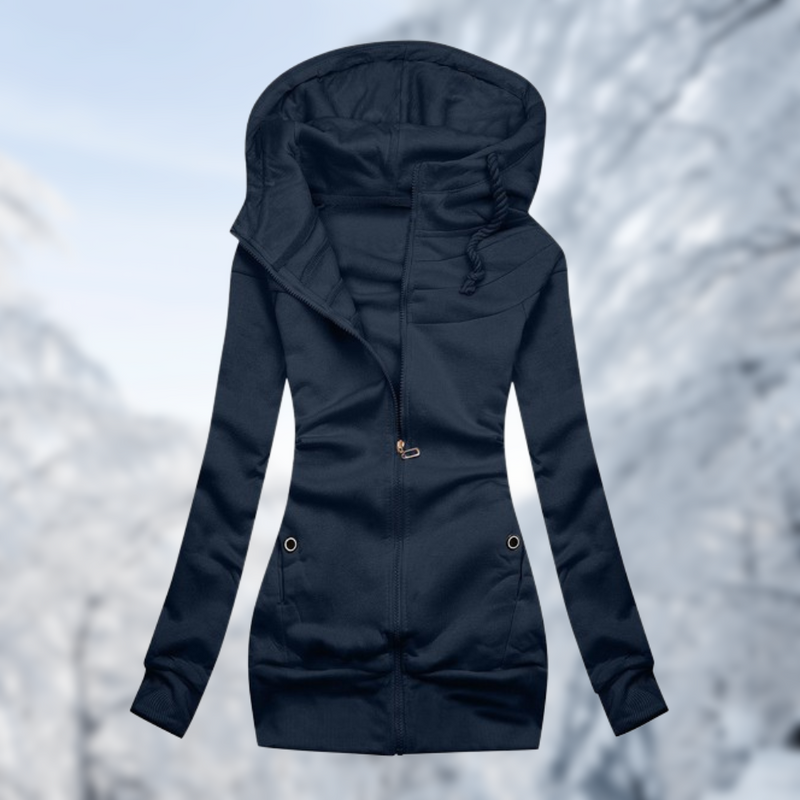 Damen Kapuzenjacke weich warm mit Taschen – Briana