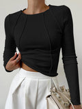 Damen Langarmshirt Basic Elegant Bequem – Leonie