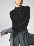 Damen-Stricktop mit Colorblock und langen Ärmeln – Lana