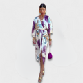 Violettes Abendkleid mit V-Ausschnitt und Stil – Amira