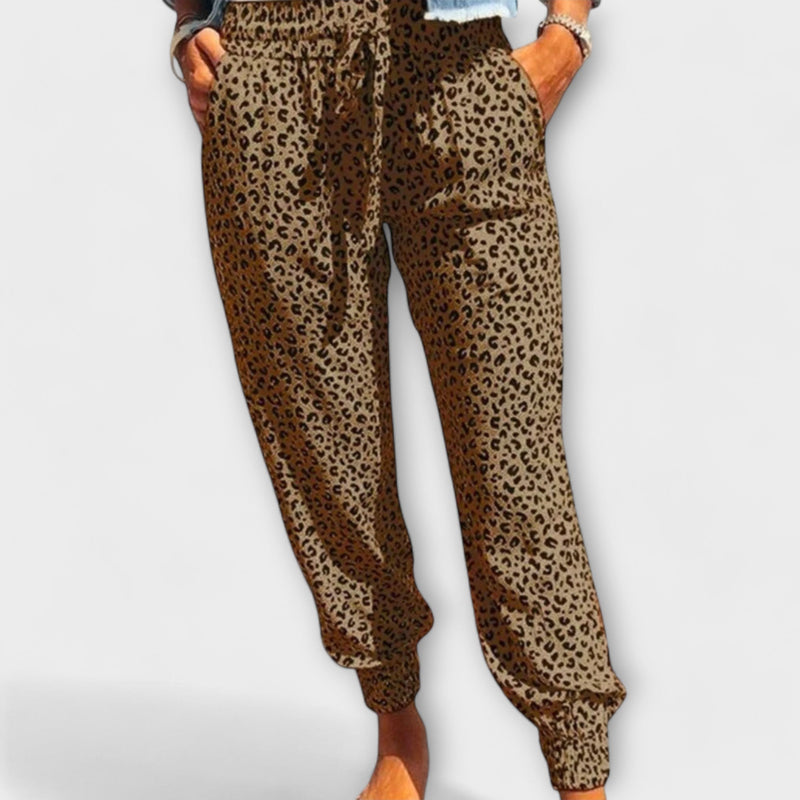 Damen Weite Hose Animal Print Elegant Look – Zoralia
