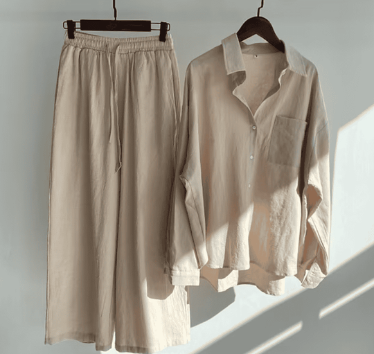 Leichtes Leinen-Set mit Bluse & Hose für Damen – Primavera Bella